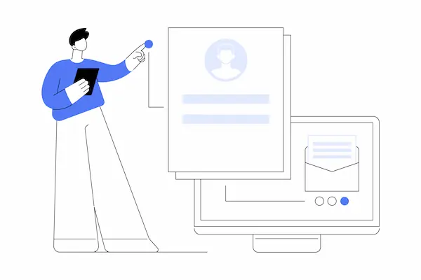 Illustration Material Design : formulaire de contact.